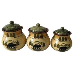 Hiend Accents Black Bear Canister Set 3 PCS