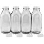 Cornucopia Quart Size Glass Milk Bottles (4-Pack); Retro Vintage Style Milk Jugs with Slip-On Lids, Extra Lids Included