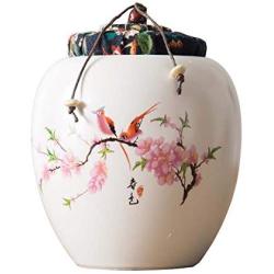 Ceramic Tea Storage Container Kitchen Storage Canister Jar for Candy Coffee - 10.5 x 13 cm/4.1 x 5.1 inches - 44