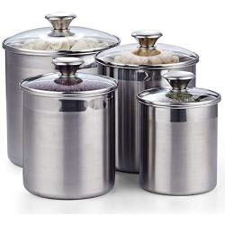 Sinardo 02553 4-Piece Canister Set Stainless Steel