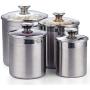 Sinardo 02553 4-Piece Canister Set Stainless Steel