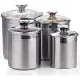 Sinardo 02553 4-Piece Canister Set Stainless Steel Sinardo 02553 4-Piece Canister Set Stainless Steel