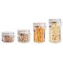 Oggi 4-Piece Acrylic Canister Set with Airtight Lids and Acrylic Spoons-Set Includes 1 each 28oz, 38oz, 59oz, 72oz