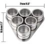 ANPI 6 Pcs Magnetic Spice Jars, Stainless Steel Seasoning Spice Storage Containers