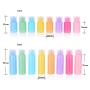 12PCS PET Plastic Flip Bottle Portable Travel Bottle Refillable Sample Container Jar Pot Vial Cosmetic Packing For Essential Oil Perfume Shampoo Shower Gel Emulsion Color Random