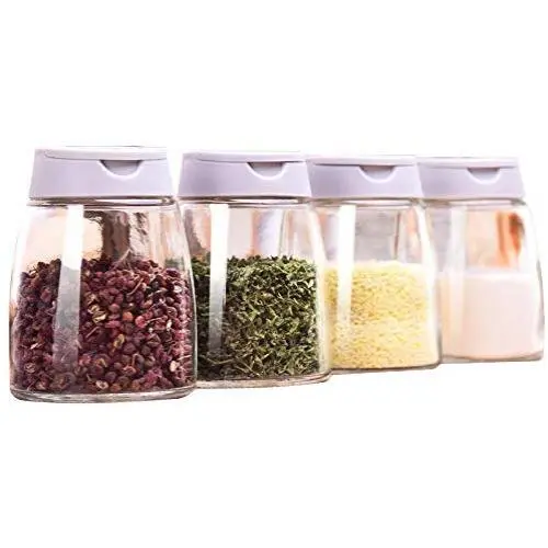 Glas-Würze-Behälter mit Salz- und Zuckerbehältern, Küchen-Würze-Behälter, Gewürzbehälter, Küchenzubehör - Würze- und Gewürzbehälter