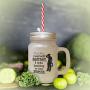 Brown DonT Flatter Yourself Cowboy I Was Looking At Your Horse Frosted Glass Mason Jar With Straw
