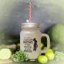 Brown DonT Flatter Yourself Cowboy I Was Looking At Your Horse Frosted Glass Mason Jar With Straw