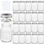 KAMOTA Glasbehälter 12 oz mit Standardverschlüssen und Bändern, ideal für Marmelade, Honig, Hochzeitsschmuck, Duschgeschenke, Babynahrung, DIY Magnet Gewürzbehälter, 20 Stück, 30 weiße Etiketten enthalten