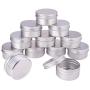 PH PandaHall 20 Pack 2.7oz Screw Top Metal Steel Tins Aluminum Tin Cans Jar Empty Slip Slide Round Containers For Lip Balm, Crafts, Cosmetic, Candles, Storage Kit