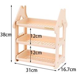 HMANE 3 Tier Spice Rack Sundries Storage Rack Plastic Storage for Spice Bottles/Jars/Seasonings/Supplies for Kitchen Cabinet Bathroom - (Nordic Beige)