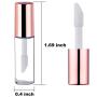 Pangda 25 Pack 1.2 mL Empty Lip Gloss Tubes Containers, Clear Mini Refillable Lip Balm Bottles with Rubber Inserts and Transfer Pipettes for Lip Samples Travel Split Charging DIY Makeup (Rose Gold)