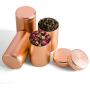 Tea Tins Canister set with Airtight Lids Home Kitchen Canisters for Tea Sugar Coffee Storage Loose Leaf Tea Tin Containers storage nut jar(Rose Gold1, 4PC/4.7OZ)