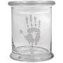 12 oz Clear Glass storage Herb Stash Jar and Lid with Zombie Hand Logo