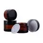 4 Stück 20 ml Amber Glas Auffüllbare Kosmetikcreme Gläser Dose Behälter mit Schraubdeckel (20g)
