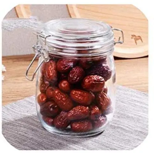 1 Piece Glass Storage Bottles Jars With Lid Large Capacity Honey Candy Jar Kitchen Container Sealed With Cover,700Ml