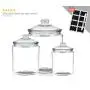 Anchor Hocking Heritage Hill Glass Jar Set with Lids | Clear Storage Container Canisters for Cookie, Candy, Dry Food or Pasty | 2, 1 and Half Gallon Collection