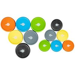 Jillmo Plastic Mason Jar Lids with Straw Hole, 6 Regular Mouth & 6 Wide Mouth Lids for Drinking & Storage