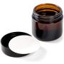 Round Amber Glass Jars with Lids for Cosmetics (2 oz, 24 Pack)