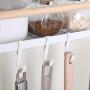 Kitchen Rack - Magnetic Fridge Organizer - 18x12.7x5 INCH - Paper Towel Holder, Rustproof Spice Jars Rack, Heavy-duty Refrigerator Shelf Storage Including 6 Removable Hooks (WHITE) - 2019 New Design