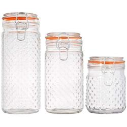 Euro-Home SS-DK-EW65075 EW65075 3 Piece Glass Canister Set, Multicolor