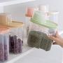 Food Storage Box Plastic Clear Container Set With Pour Lids Kitchen Storage Bottles Jars Dried Grains Tank 1.9L 2.5L H1211,Small One Piece