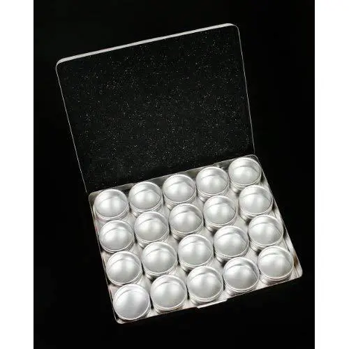20pcs 1-1/4" Box Jar Set Aluminum Containers Tins Clear Lid Organiser Jewellery 20pcs 1-1/4" Box Jar Set Aluminum Containers Tins Clear Lid Organiser Jewellery