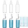 6-Pack Spray Bottles, 4oz/100ml Clear Empty Fine Mist Plastic Mini Travel Bottle Set .Refillable & Reusable Bottles for Essential Oils, Small Refillable Containers Labels and funnel as gift