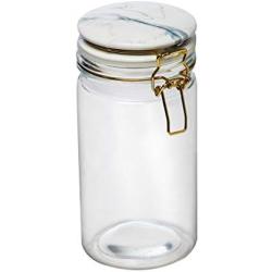 Amici Home A7CN108R Carrara Marble Jar Glass Storage Canister, 32 oz, Clear