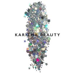Silver Holographic Chunky Glitter ✮ Large 30g Jar KARIZMA BEAUTY ✮ Festival Glitter Cosmetic Face Body Hair Nails