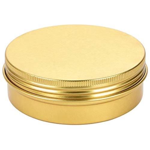 Tin Cans Screw Top Containers Aluminum Round Steel Tin Cans Travel Tins Storage Jar Food Tins Containers Metal Tins With Lids,Gold(24 Pack)