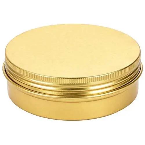 Bouteilles en aluminium, contenants ronds, boîtes en tôle, contenants en métal avec couvercle, or (24 pièces) Bouteilles en aluminium, contenants ronds, boîtes en tôle, contenants en métal avec couvercle, or (24 pièces)