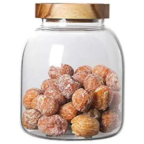 Transparente Glasbehälter mit Verschluss, Lebensmittel- Trockenheitsdichtung, Getreide- Flasche, Tee, Kaffee, Küchen- Lagerbehälter, DELICATEWNN (Kapazität: 1200ml)
