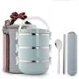 Thermos Edelstahl Food Jar 2100ml Rosa, Dicht verschließbare Isolierbehälter mit Tragbarer Isoliertasche, 3 Schichten, Mit Besteck (Größe: Tasche)