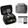 Smell Proof Case + Grinder Card by HELMET HEAD | Durable Water Repellent Smell Proof Container with Combination Lock for your Herbs & Smelly Accessories: Pipe, Vape, Rolling Papers (Gray)
