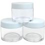 (Quantity: 12 Pieces) Beauticom 30G/30ML (1 Oz) Round Clear Jars with White Lids for Lotion, Creams, Toners, Lip Balms, Makeup Samples - BPA Free