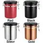 Airtight Coffee Canister, Coffee Bean Sealed Can with Exhaust Valve, Kitchen Coffee Container Stainless Steel Vacuum Coffee Bean Jar Sugar Tea Food Pot Storage Canister Bottle(Black) Airtight Coffee Canister, Coffee Bean Sealed Can with Exhaust Valve, Kitchen Coffee Container Stainless Steel Vacuum Coffee Bean Jar Sugar Tea Food Pot Storage Canister Bottle(Black)
