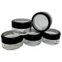 Plastic Clear Storage w Window Black Rim Cap Travel Sample Case 10 gr (Pack of 100)