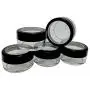 Travel Sample Plastic Clear Jar w Window Black Rim Cap 4 Kind of Capacities (2 Sets)
