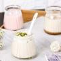 Glass Jar Yogurt Jars pudding Jar with Lid Glass Containers with Cap for Yogurt, Milk, Jam,Mousse and More?¨3PC,150ML)