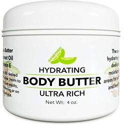 Anti Aging Moisturizer Body Butter - Refined Coconut Oil Scar Cream and Shea Butter Body Lotion for Dry Skin with Essential Oils - Cellulite Cream Body Moisturizer for Dry Skin with Cocoa Butter