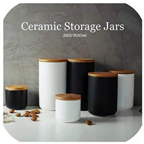 260 ML/800 ML Sealed Ceramic Storage Jar For Spices Tank Container For Eating With Lid Coffee Tea Coffee Sugar Kitchen Bottle,black 260ml 260 ML/800 ML Sealed Ceramic Storage Jar For Spices Tank Container For Eating With Lid Coffee Tea Coffee Sugar Kitchen Bottle,black 260ml