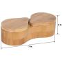 Lilys Home Double Round Bamboo Container, Spices Storage Jar, Salt and Pepper Wooden Box