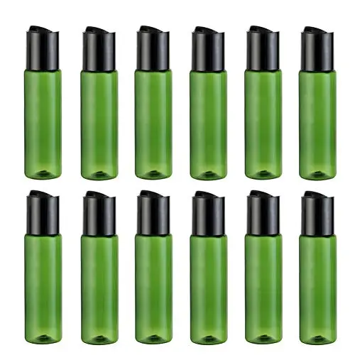 12Pcs (30ml/1oz) Green Plastic Empty Bottle with Black Disc Top Flip Lid Squeezable Makeup Containers Pot Refillable Portable Travel Sub Bottling for Lotion Cleanser Toner Emollient Water 12Pcs (30ml/1oz) Green Plastic Empty Bottle with Black Disc Top Flip Lid Squeezable Makeup Containers Pot Refillable Portable Travel Sub Bottling for Lotion Cleanser Toner Emollient Water