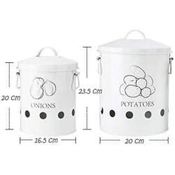 2 Pcs Kitchen Storage Box Container Potatoes Onions Bin Organization Buckets Metal Breathable Vegetable Bottle Jar Kitchen Items,P