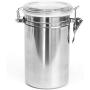 Stainless Steel Airtight Canister, Food Storage Container with Lids for Tea,Coffee,Snacks, Milk Powder,Sugar,Flour Canisters with Clear Lid Locking Clamp Included