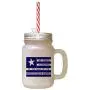 Marineblau verspricht dem Flagge - Gefrostete Glas-Mason Jar mit Stroh