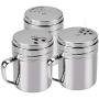 JUSTDOLIFE Stainless Steel Dredge Salt Shaker Seasoning Can Rotating Sugar Shaker Barbecue Sauce Spice Bottle Spice/Pepper Shaker 3PCS