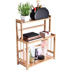 Agelloc 3 Tier Bamboo Kitchen Spice Rack Countertop Standing Spice Shelf Removable Seasoning Organizer Jars Bottle Storage Knife Utensils Holder Easy Assembly US Shipping