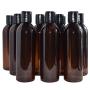 Bekith 16 Pack 8 ounce Amber Empty Plastic Bottles with Disc Top Flip Cap; BPA-Free Refillable Containers For Shampoo, Lotions, Liquid Body Soap, Creams